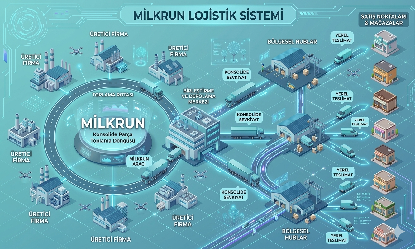 Milkrun Lojistik Sistemi Şeması